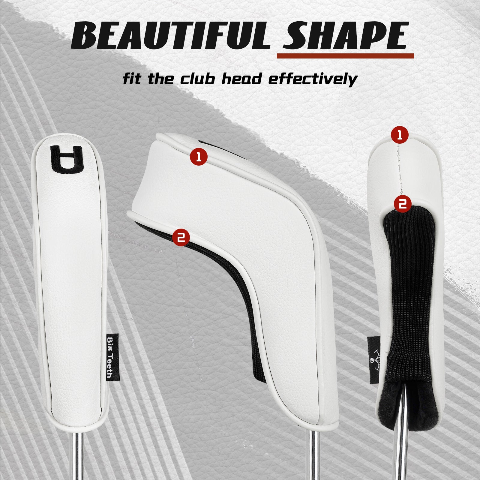 White PU Long Neck Zipper Iron Cover 9Pcs(4-9,P,A,S)