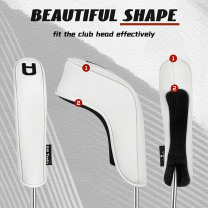 White PU Long Neck Zipper Iron Cover 9Pcs(4-9,P,A,S)