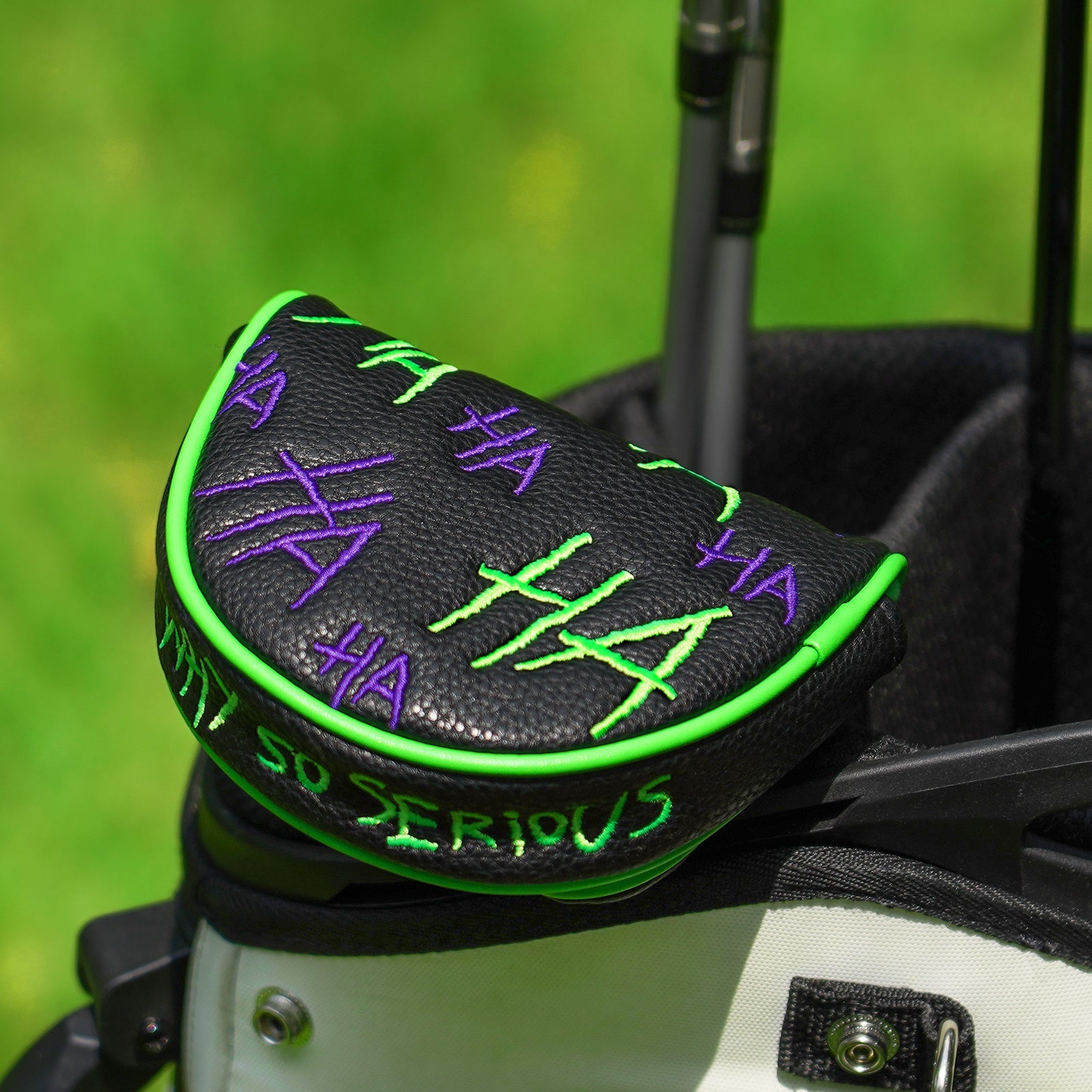 Purple Green HAHA Mallet Putter Golf Head Cover