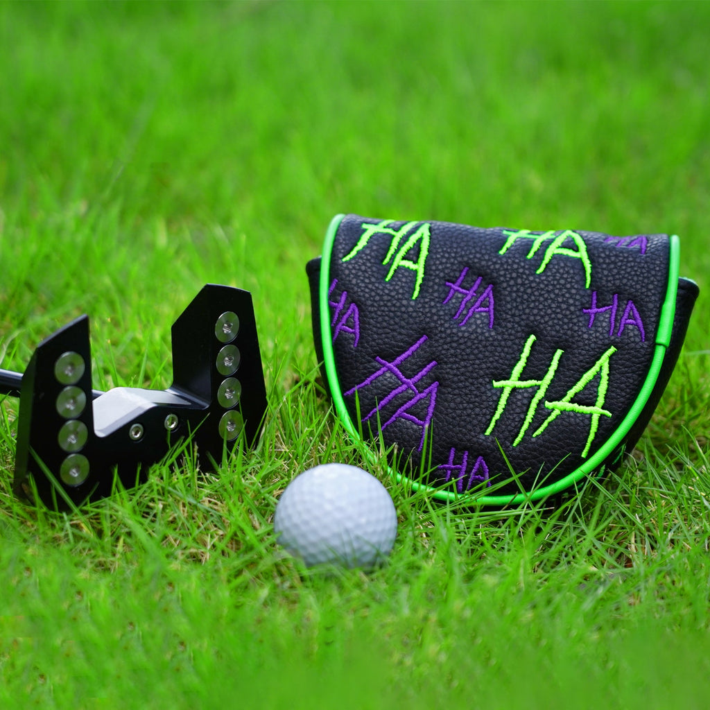 Purple Green HAHA Mallet Putter Golf Head Cover