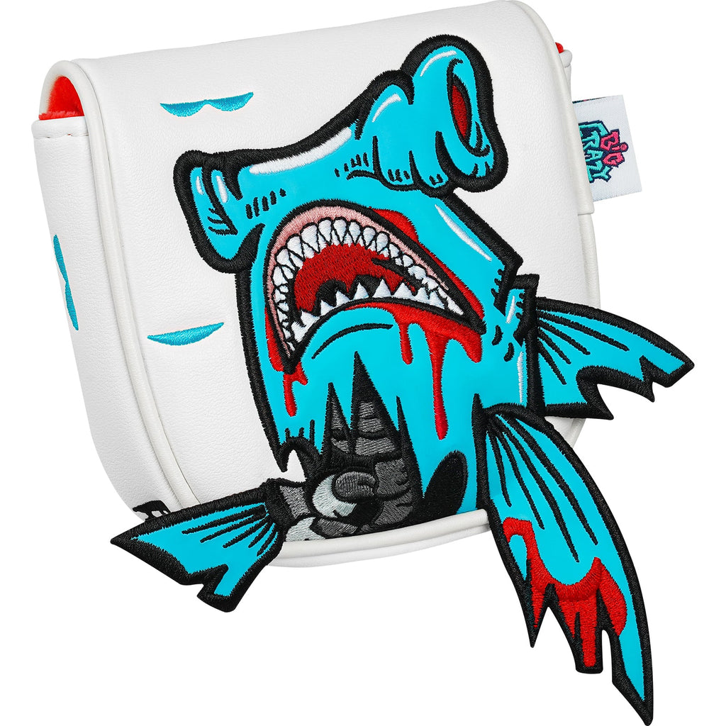 White PU Monster Fish Head Cover Set