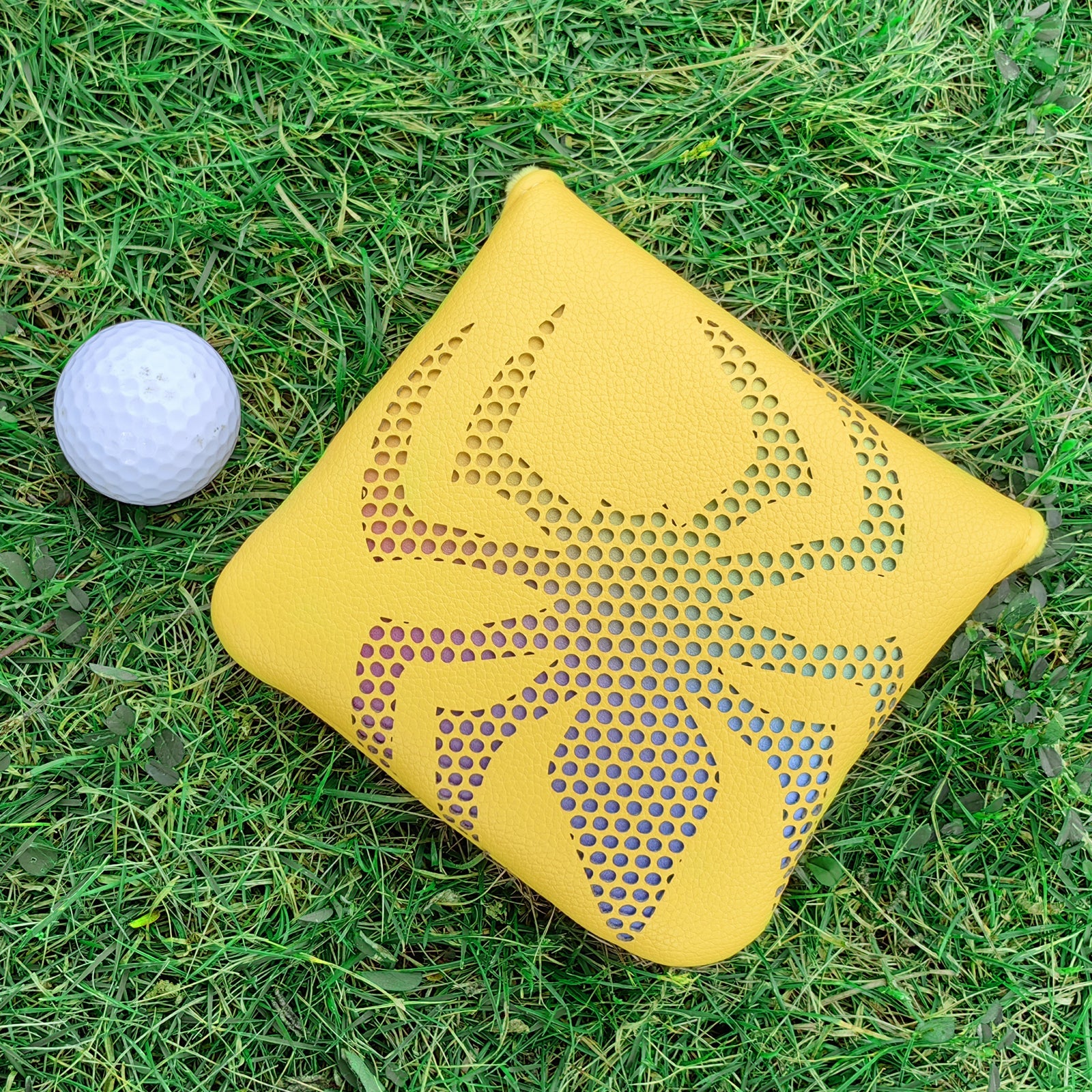 Yellow PU Colorful Spider Square Putter Cover