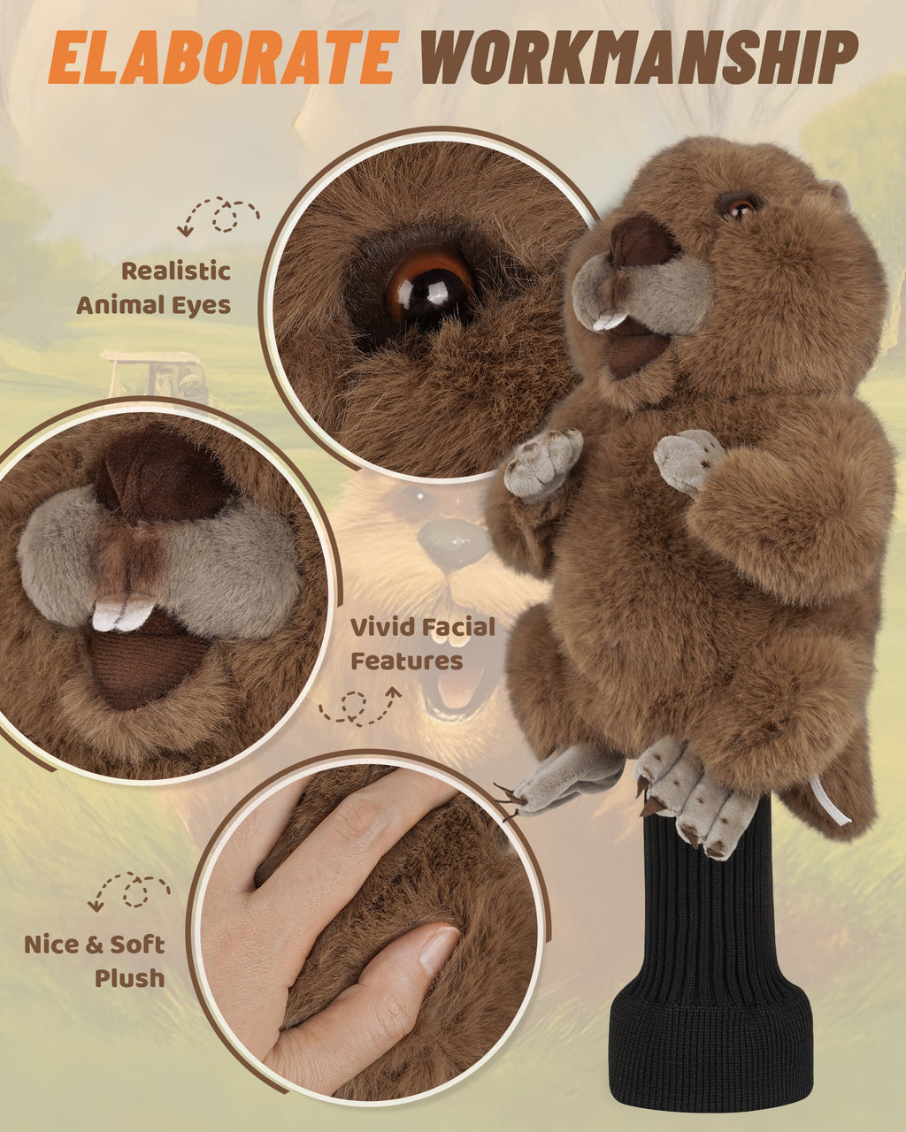Groundhog Plush Animal Golf Headcover