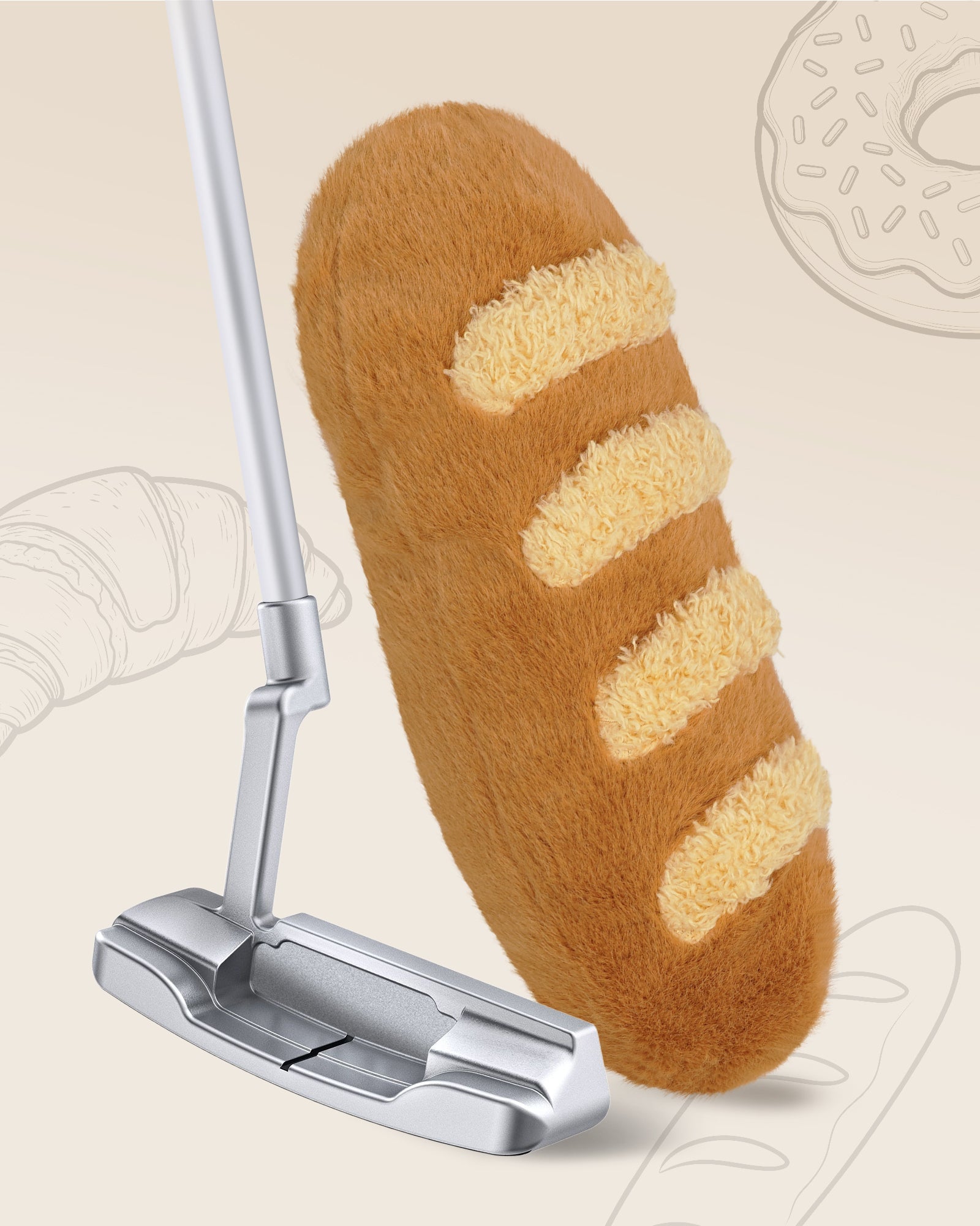 Stuffed Straight Blade Putter Plush Headcover