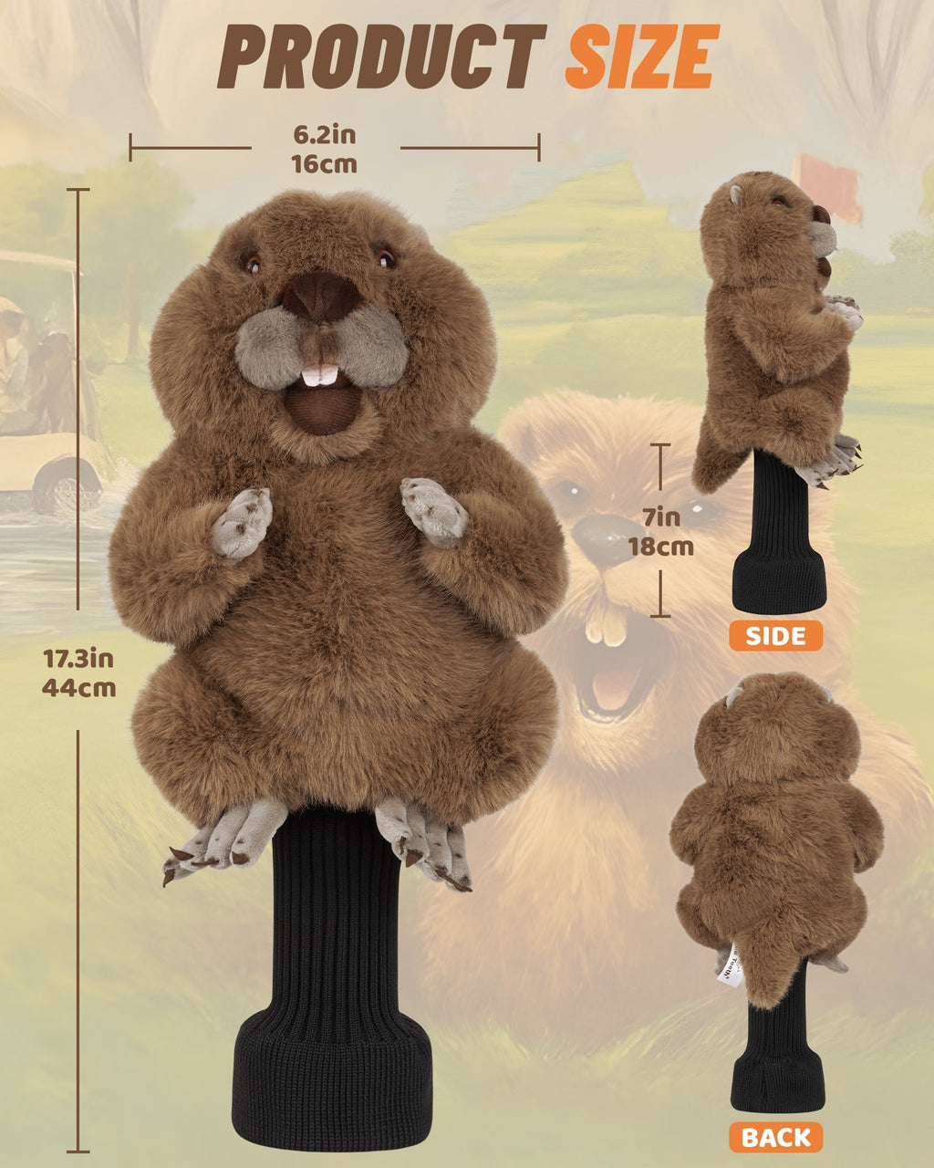 Groundhog Plush Animal Golf Headcover