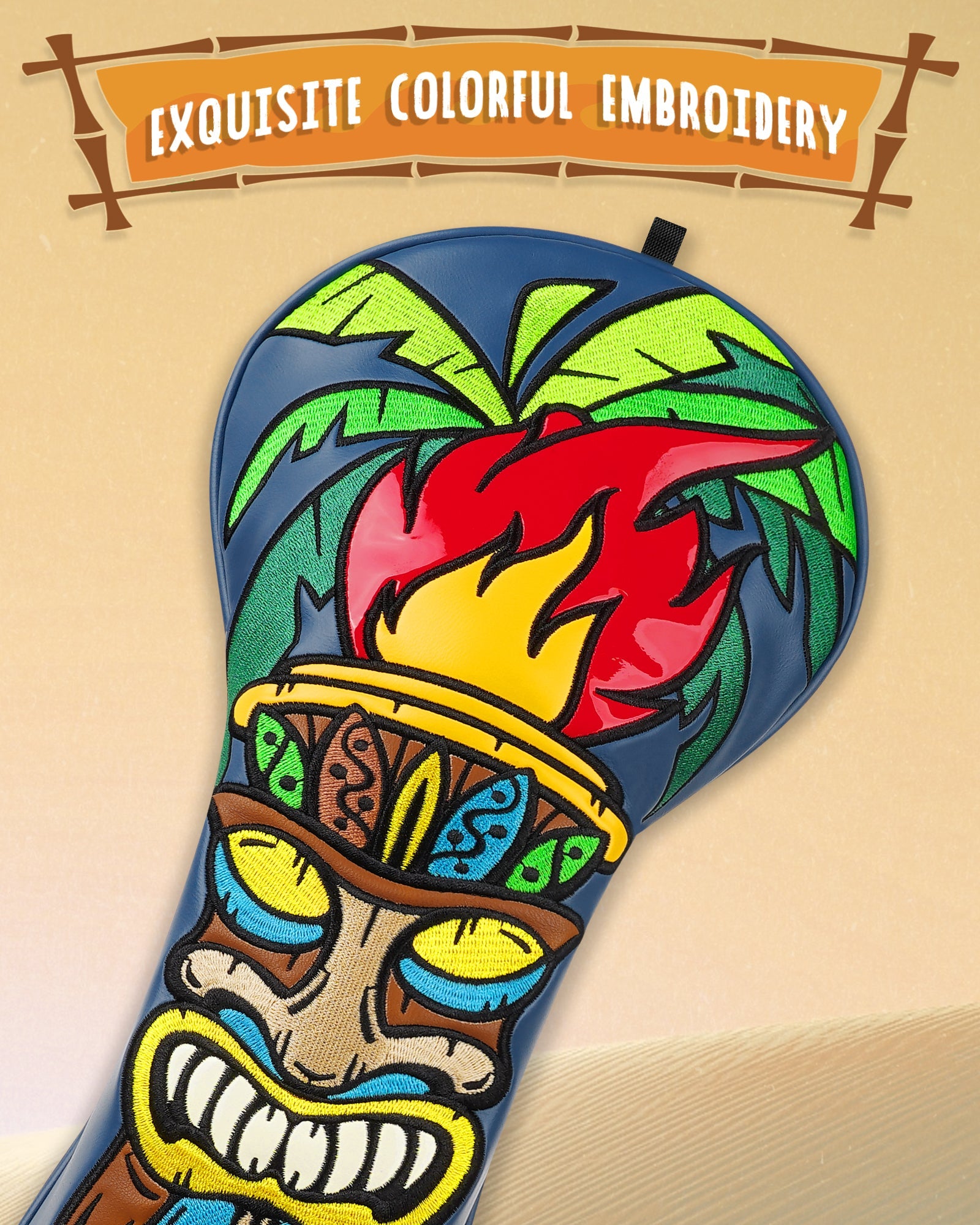 Blue Black Tiki Totem Driver Headcover