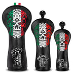 Black Mexican Day of the Dead Golf Head Cover Set