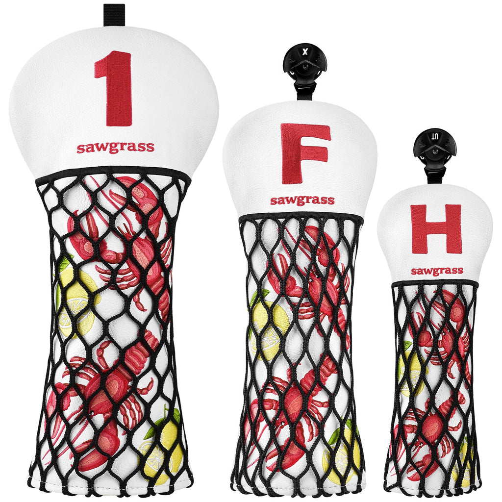 White Wire Lobster Golf Head Cover Set