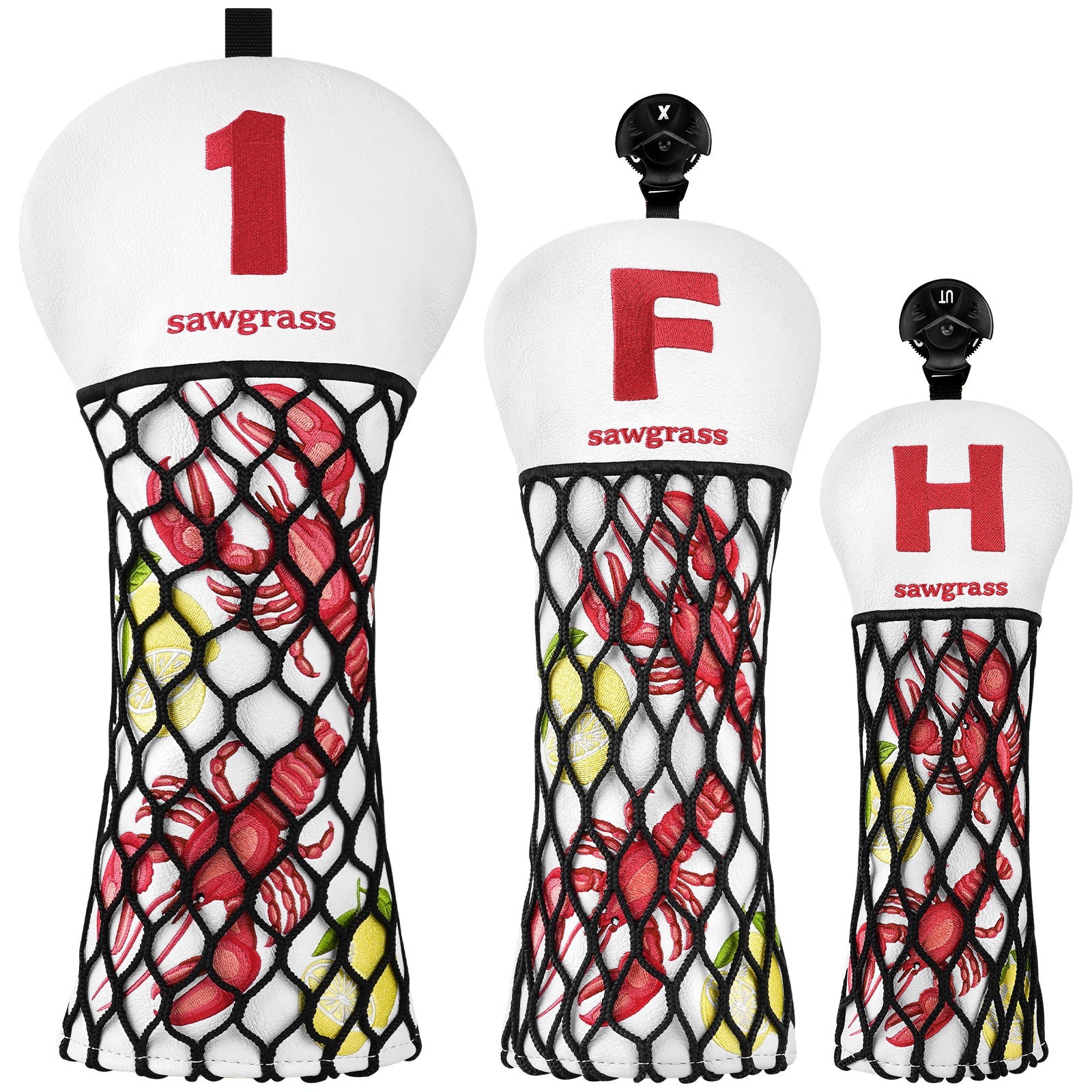 White Wire Lobster Golf Head Cover Set