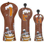 Wine Barrel Skull Wood Head Cover