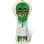 White Green Skull Embroidered Golf Head Cover Set with Iron Suction