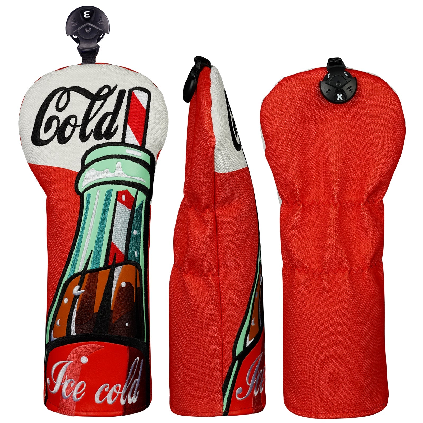 Red Coke Golf Headcover Set