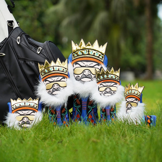 King of Golden Sunglasses Golf Headcover Set