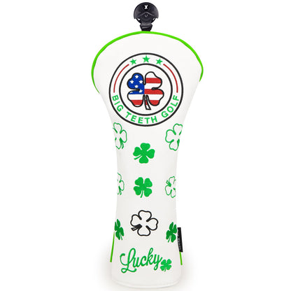 White Leather Four-Leaf Clover Golf Headcover Set