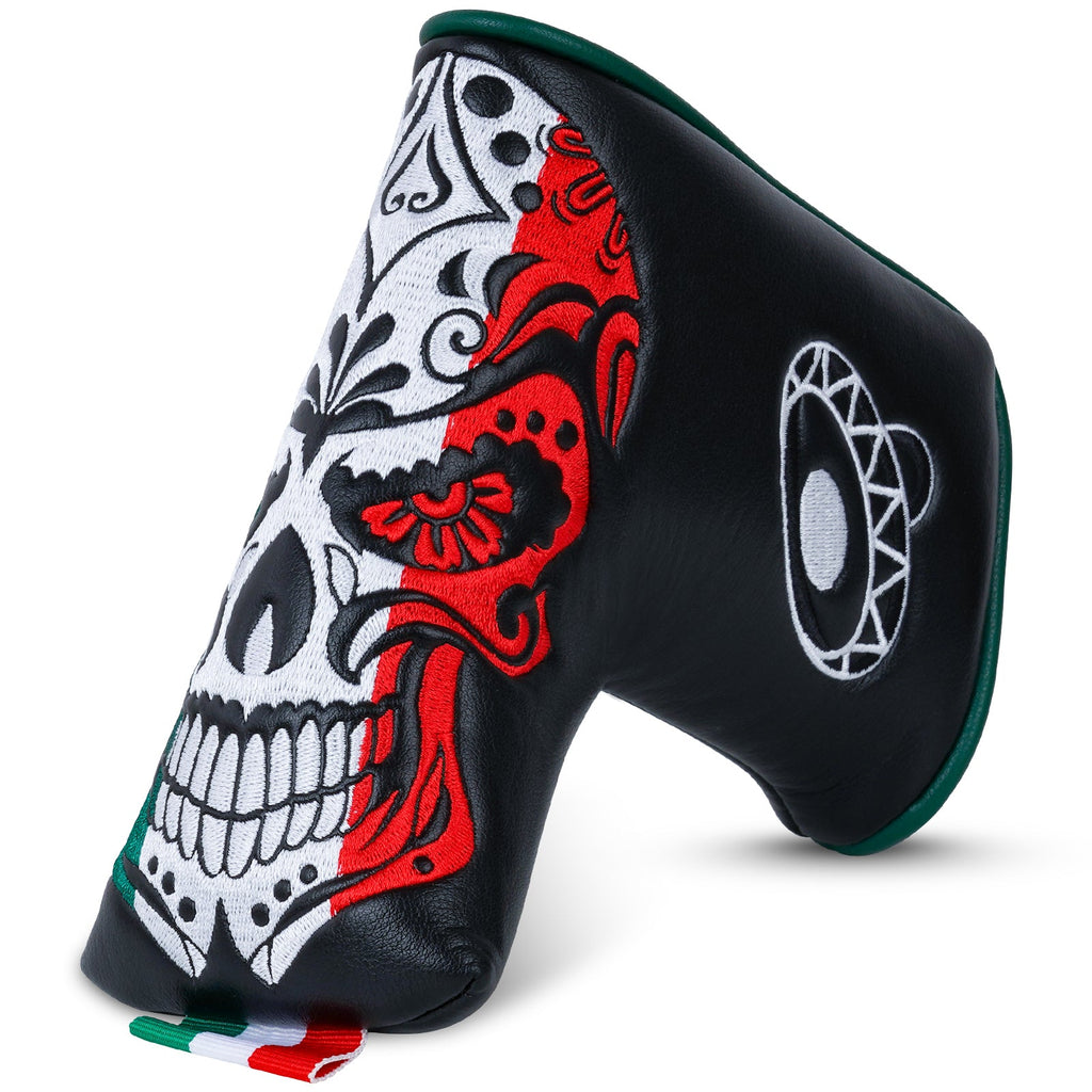 Black Mexican Day of the Dead Golf Head Cover Set