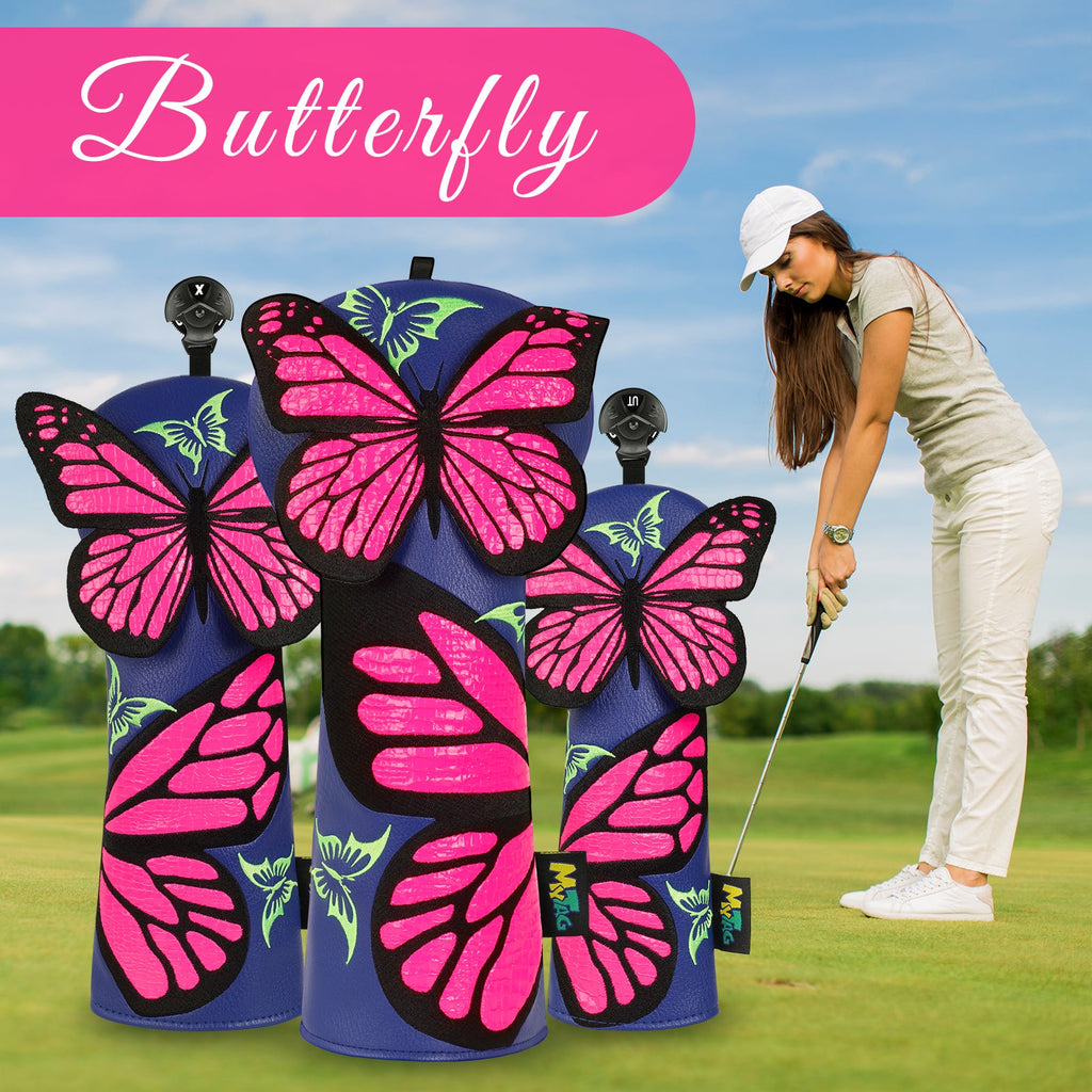 Blue Butterfly Driver Golf Headcover