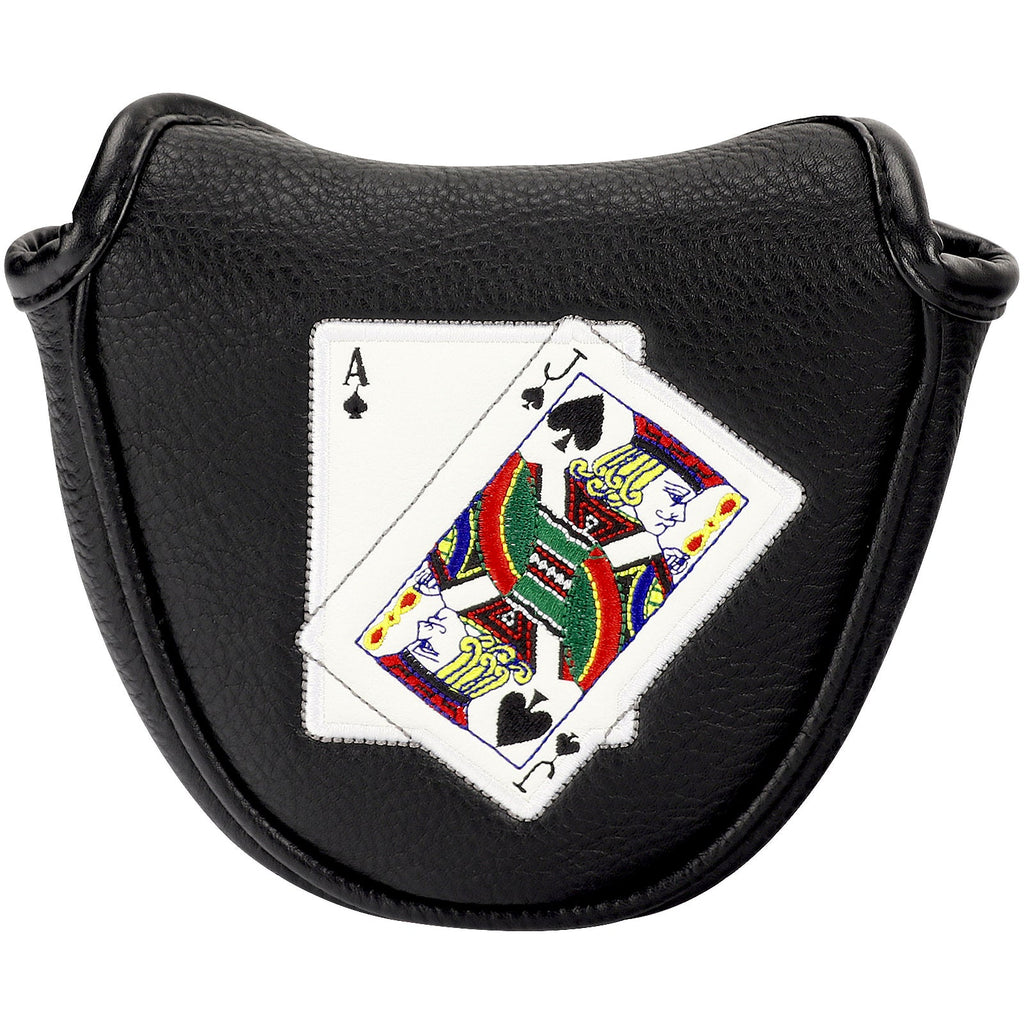 Ace and Jack Black Mallet Head Cover-CraftsmanGolf