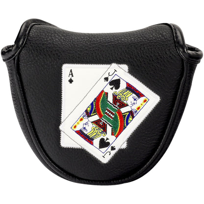 Ace and Jack Black Mallet Head Cover-CraftsmanGolf