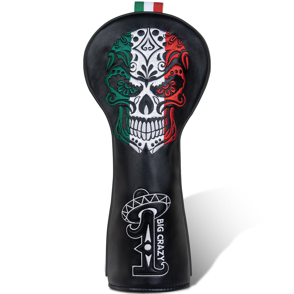 Black Mexican Day of the Dead Golf Head Cover Set