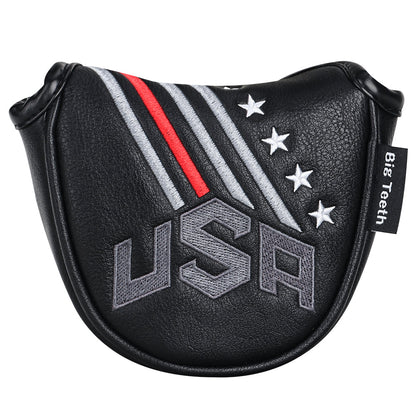 Black White Embroidered Star Golf Headocver Set