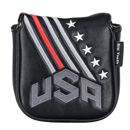 Black White Embroidered Star Golf Headocver Set