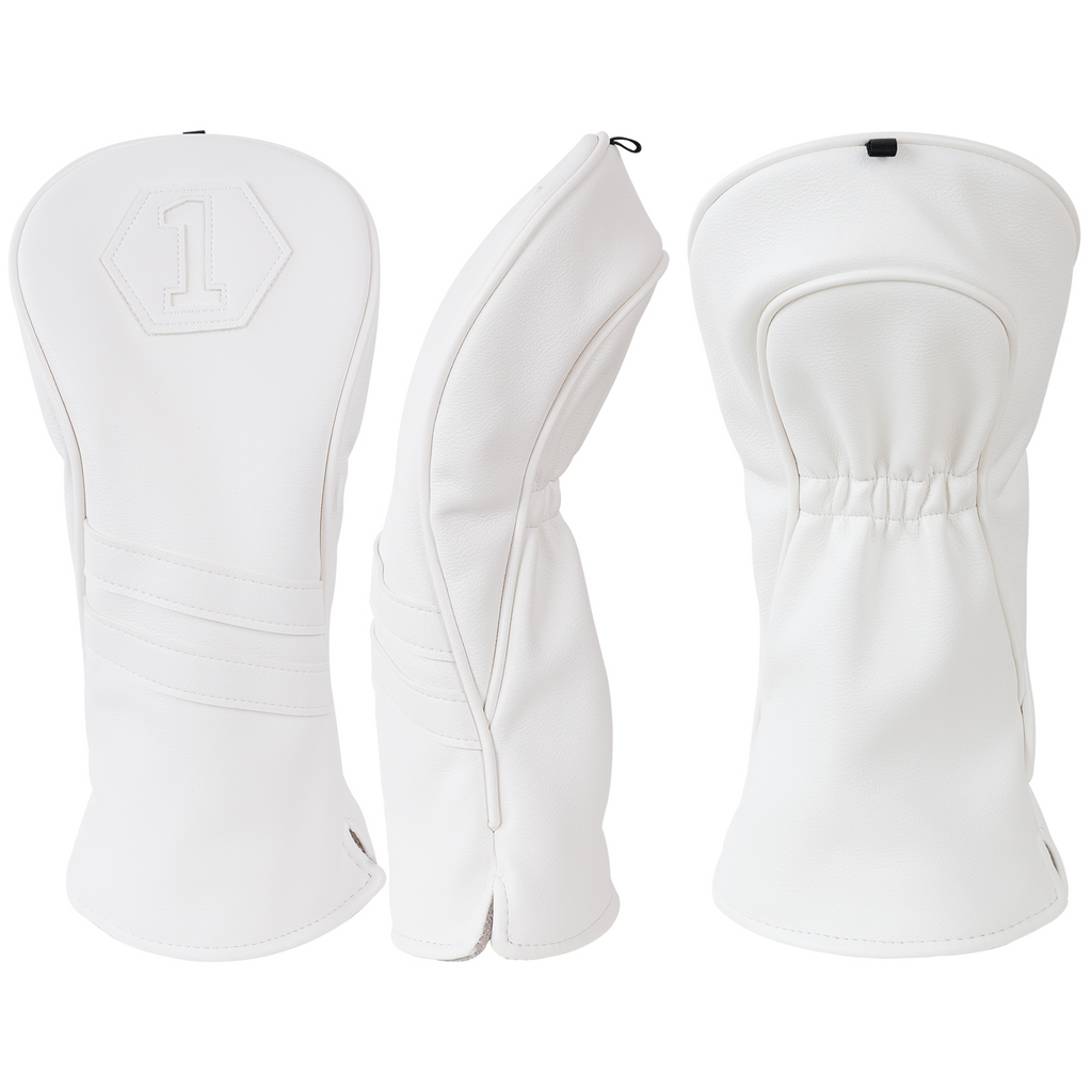 Plain White Driver Head Cover Set