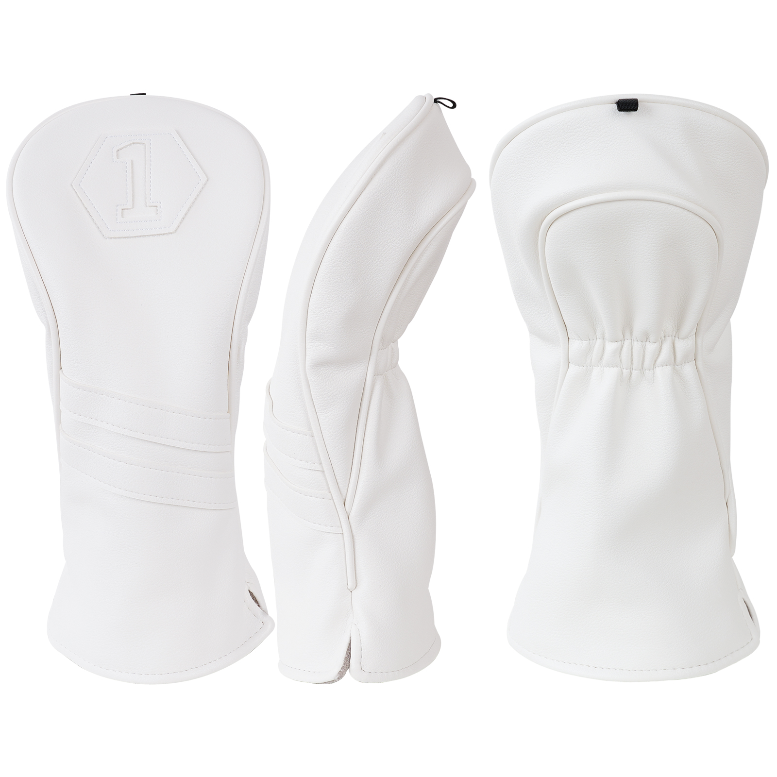 Plain White Driver Head Cover Set