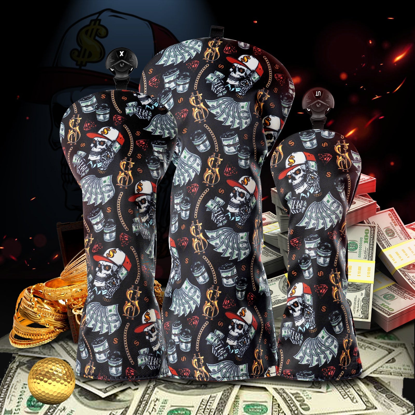 Black Bill Driver Golf Head Cover Set