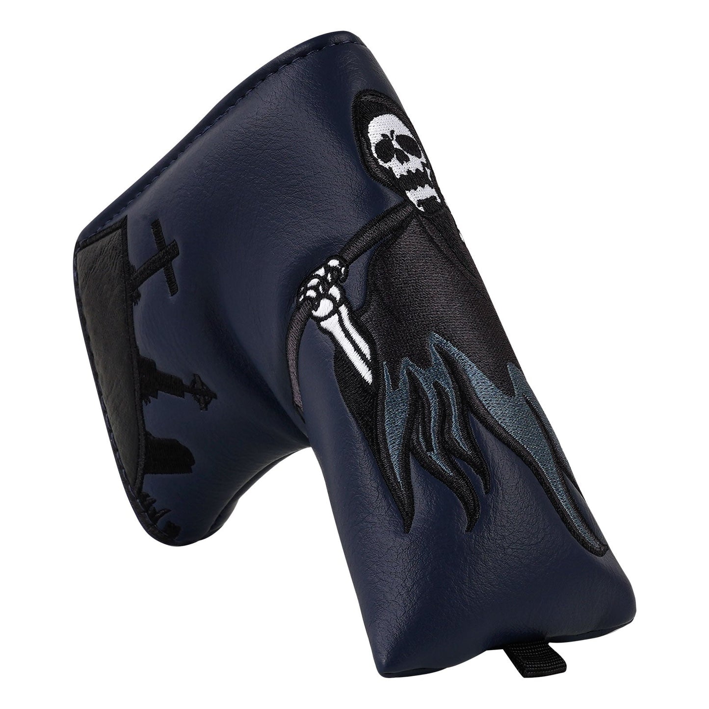 Dark Blue Grim Reaper Wood Putter Head Cover