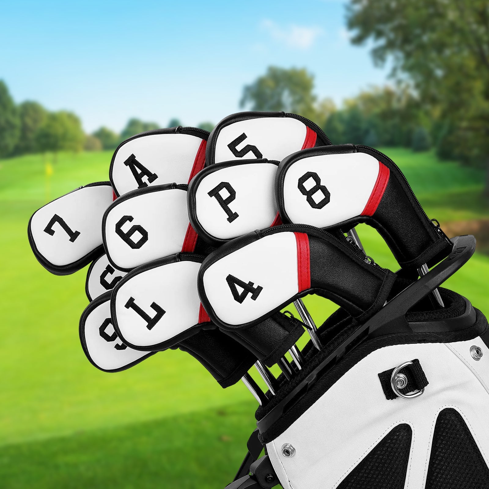 Black& White& Red PU Iron Cover 10pcs(4-9£¬P,A,S,L£©