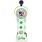 White Leather Four-Leaf Clover Golf Headcover Set