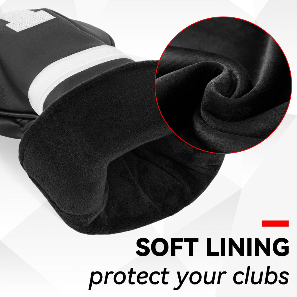 Black and White Stripes Golf Headcover Set