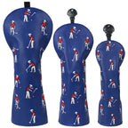 Blue Golfer Driver Head Cover Set
