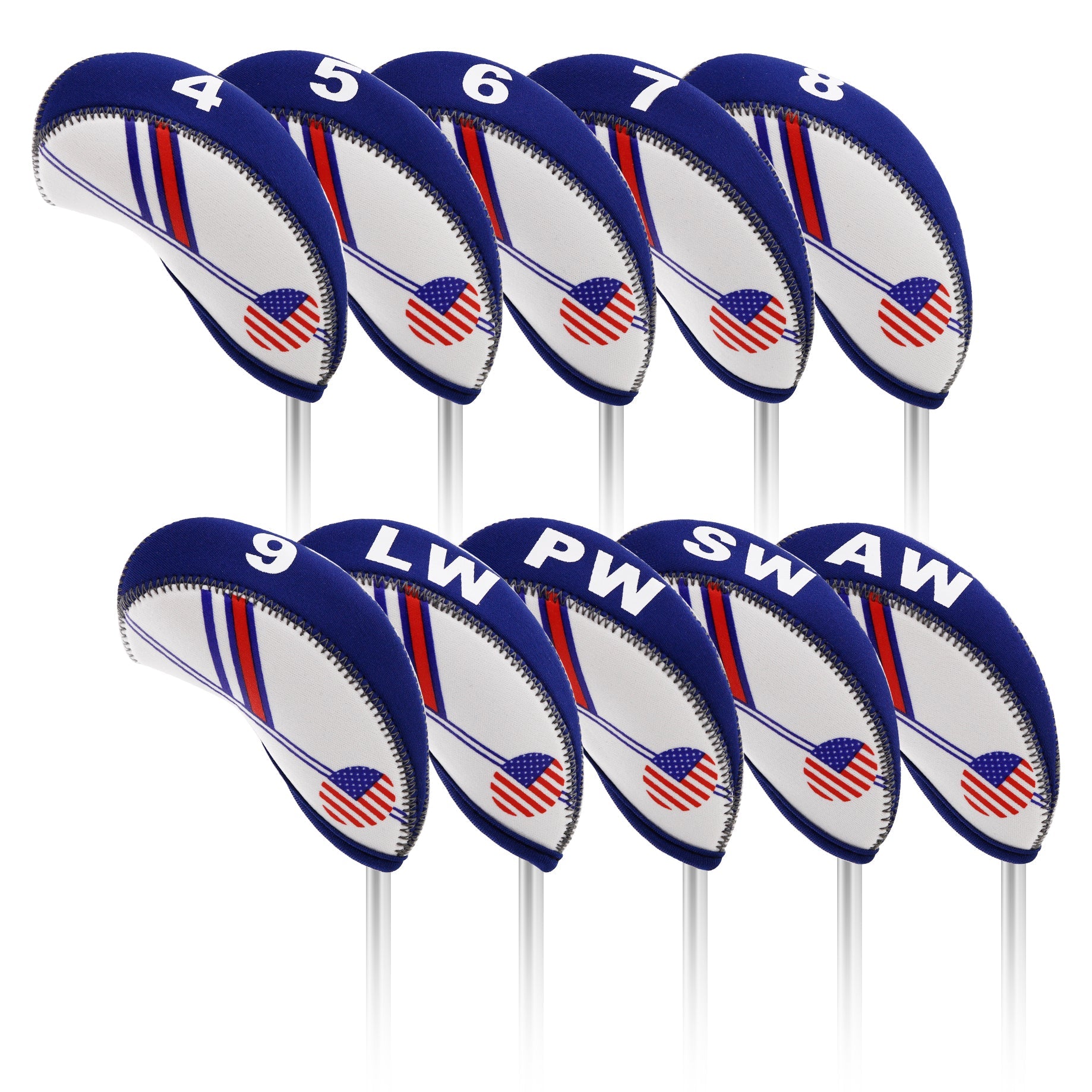 Blue and white Splicing Iron Headcover 10pcs