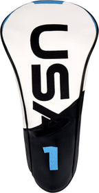 White& Black PU USA Fairway Hybrid Head Cover