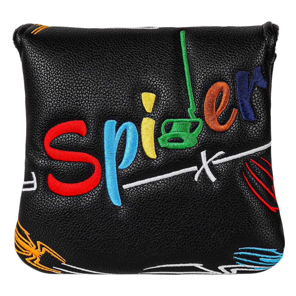 White PU Colorful Spider Square Putter Head Cover