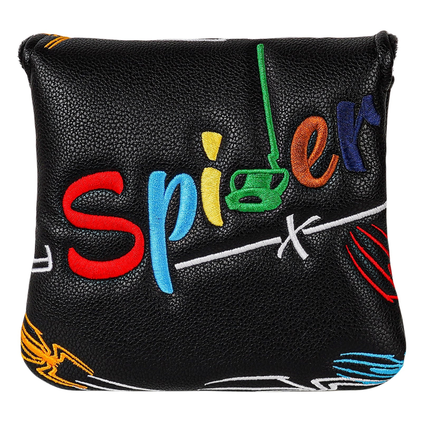 White PU Colorful Spider Square Putter Head Cover