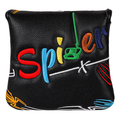 White PU Colorful Spider Square Putter Head Cover
