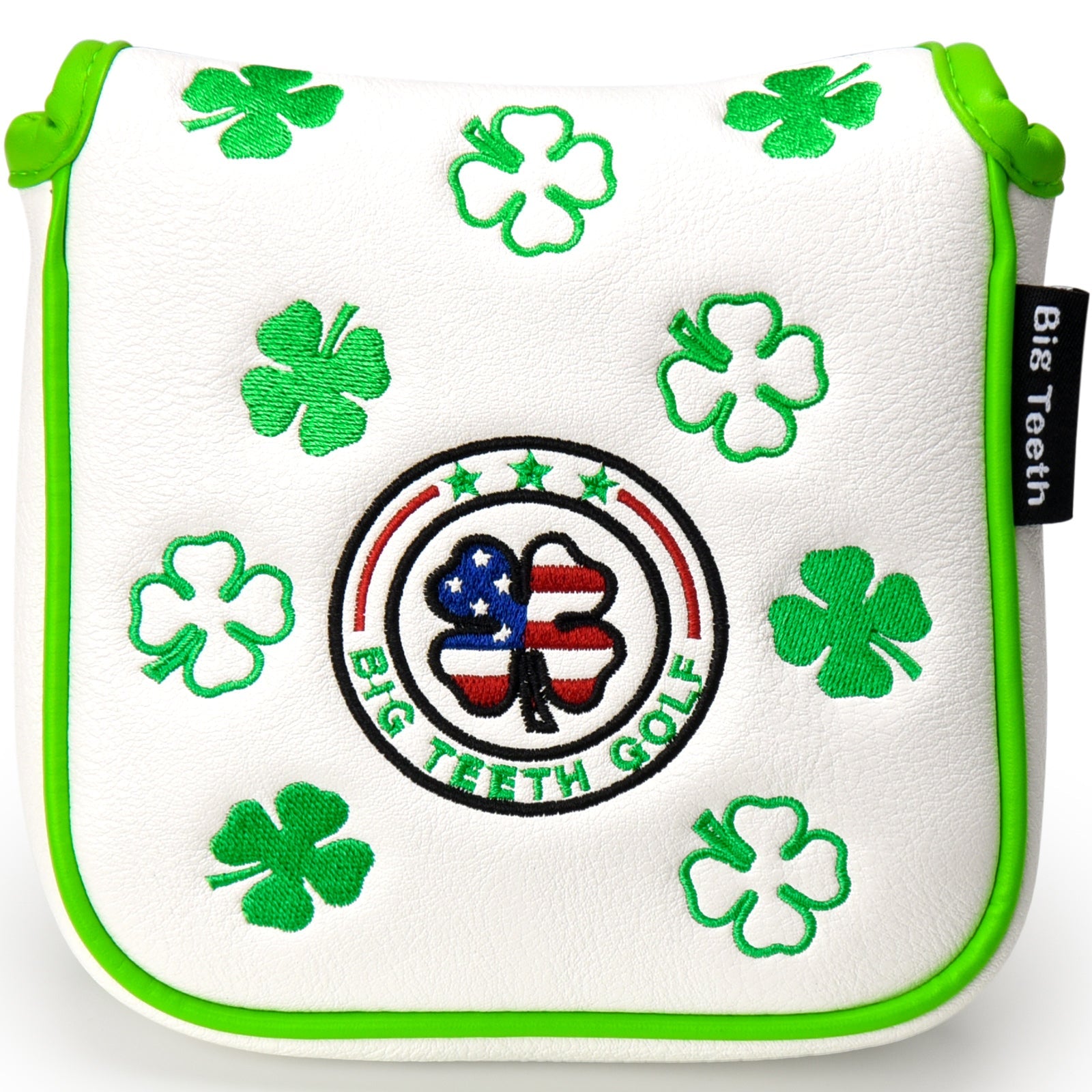 White Leather Four-Leaf Clover Golf Headcover Set