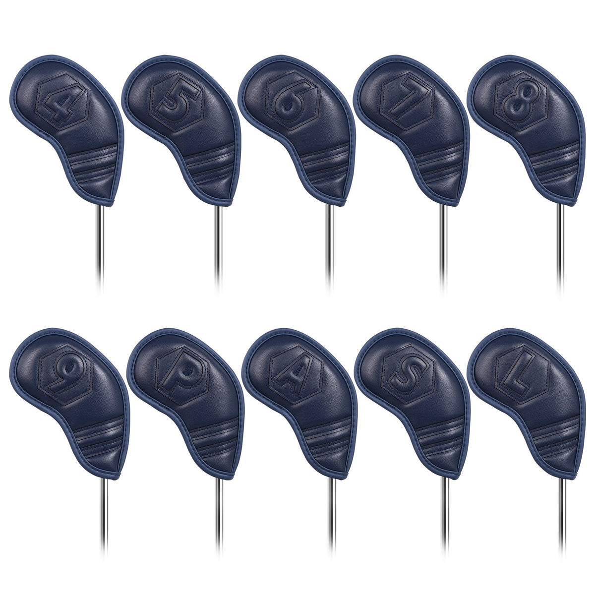 Blue Red Hexagon Iron Cover 10pcs（4-9，P,A,S,L）