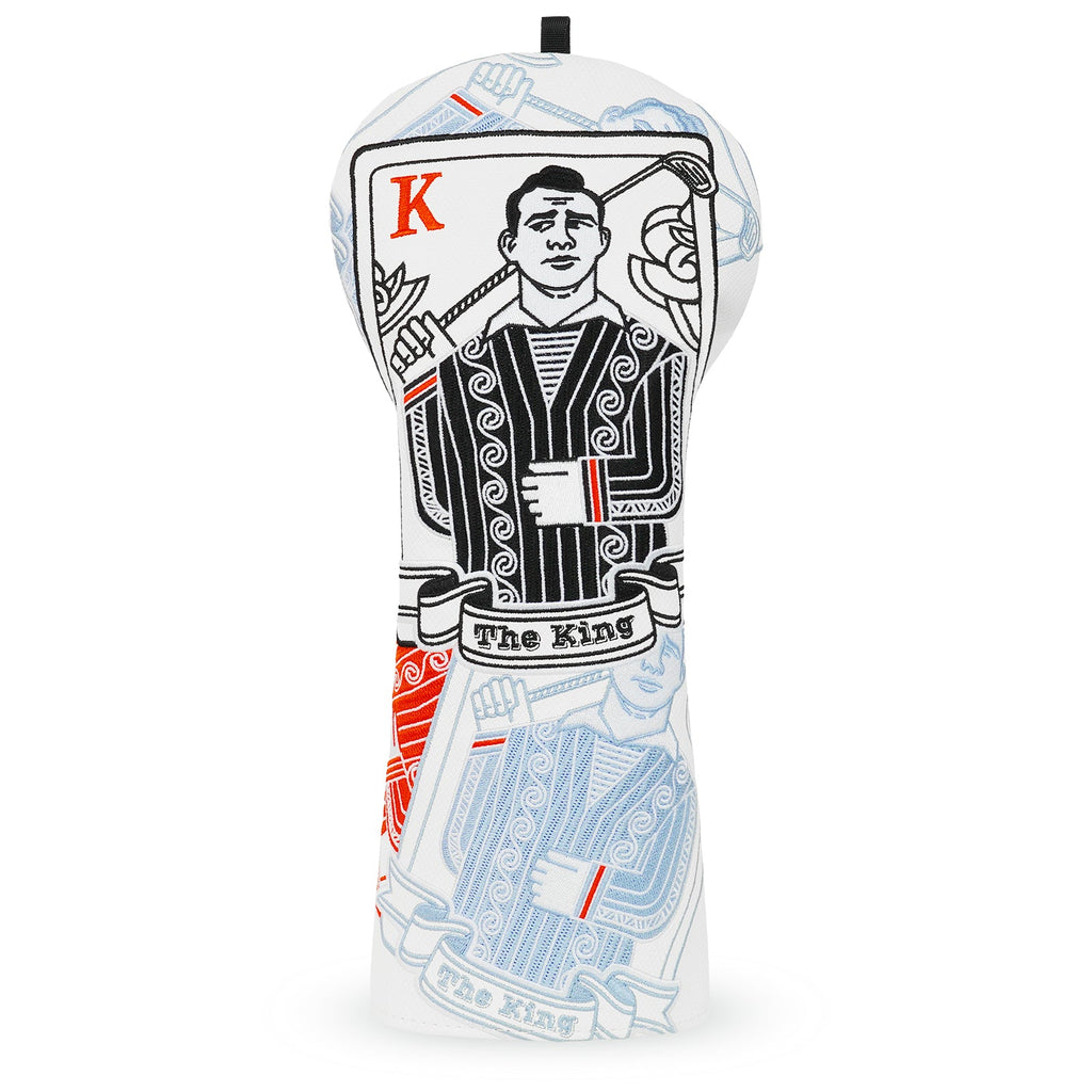 White PU King Driver Golf Head Cover