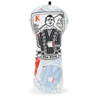 White PU King Driver Golf Head Cover