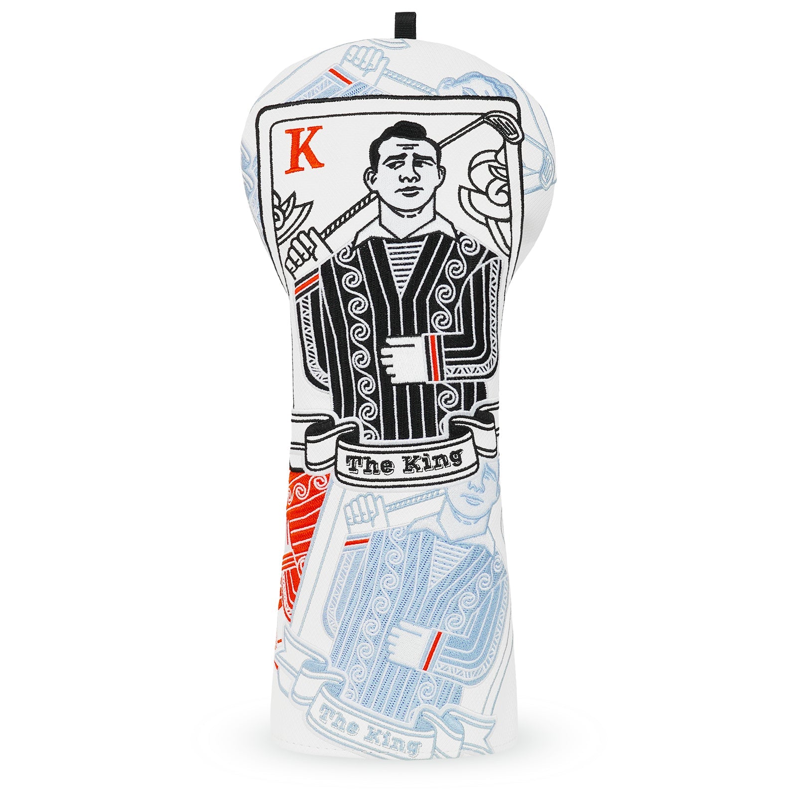 White PU King Driver Golf Head Cover