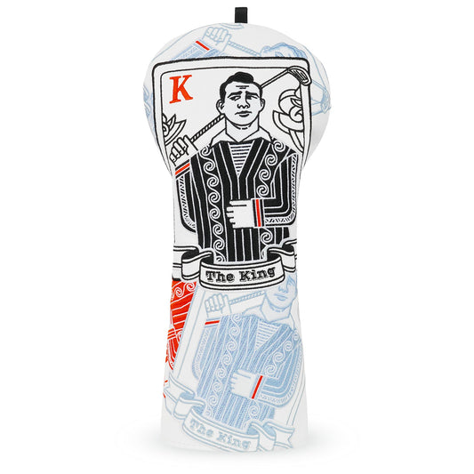 White PU King Driver Golf Head Cover