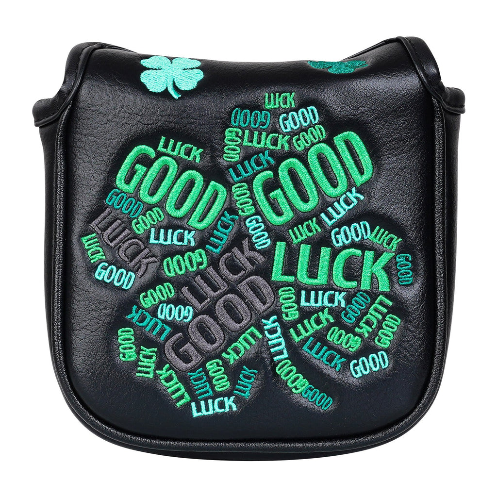 Black Green Luck Leaf Mallet Putter Head Cover
