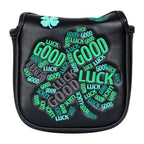 Black Green Luck Leaf Mallet Putter Head Cover