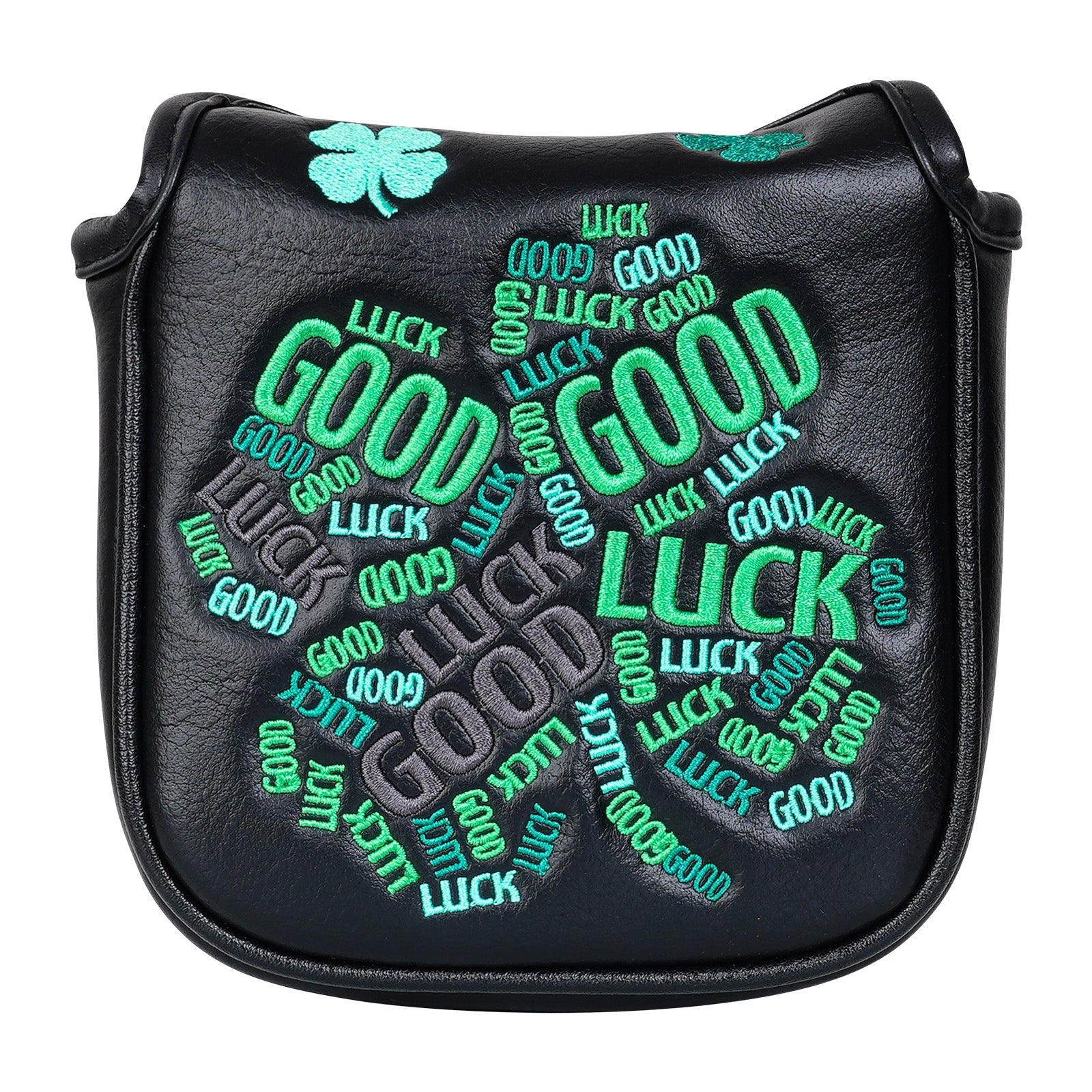 Black Green Luck Leaf Mallet Putter Head Cover