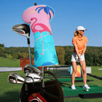 Blue PU Flamingo Driver Golf Headcover