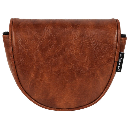 Brown Leather Mallet Putter Golf Head Cover