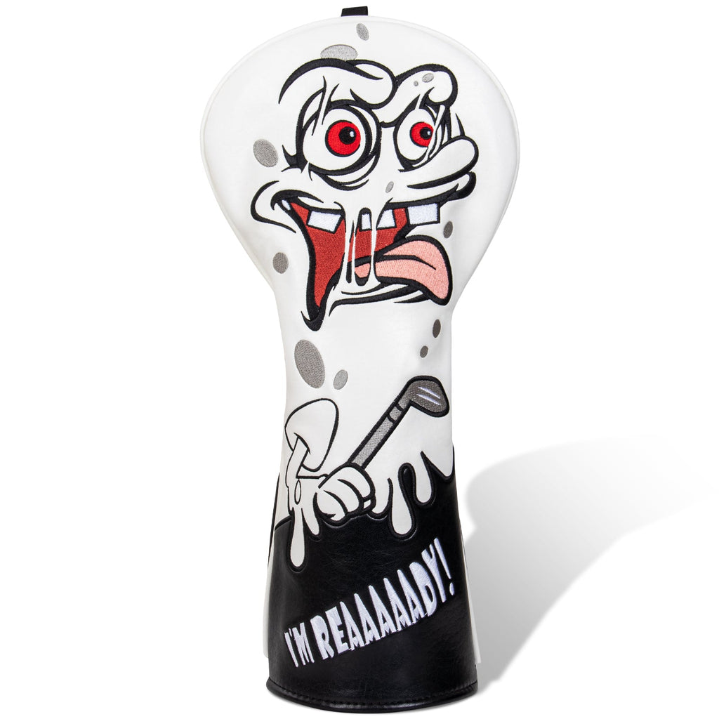 White Stitching Black Leather Spongebob Driver Headcover